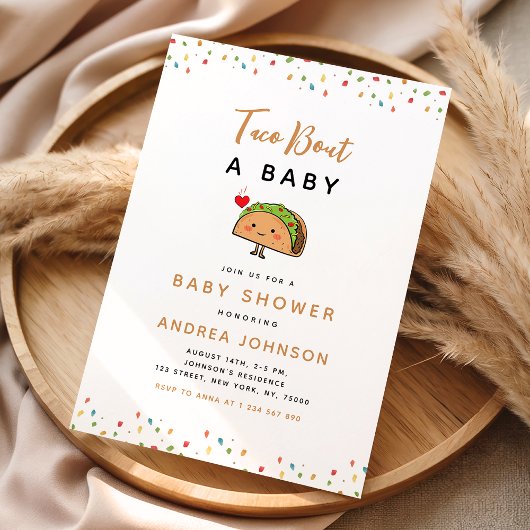 Taco Bout Baby Fiesta Groovy Retro Baby shower Kaart