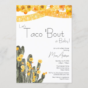 Taco Bout Baby Gender Neutral Floral Cacti Shower Kaart