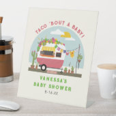 Taco Bout Baby Hot Pink Girl Baby shower Reclamebord Met Voetstuk (Insitu)