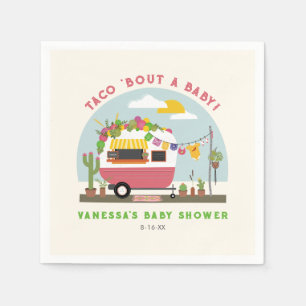 Taco Bout Baby Hot Pink Girl Baby shower Servet