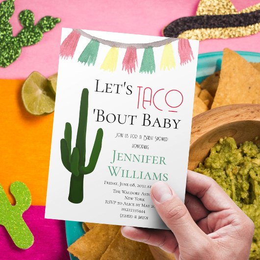 Taco Bout Baby Mexican Cactus Fiesta Baby shower Kaart