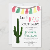 Taco Bout Baby Mexican Cactus Fiesta Baby shower Kaart (Voorkant)