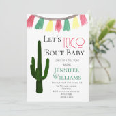 Taco Bout Baby Mexican Cactus Fiesta Baby shower Kaart (Staand voorkant)