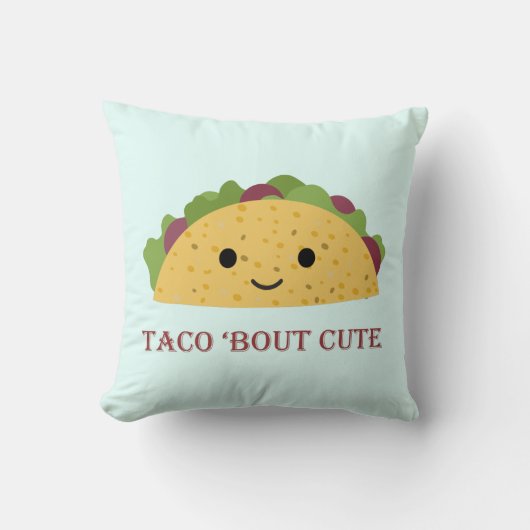 Taco Bout Cute Kawaii Taco Kussen (Voorkant)