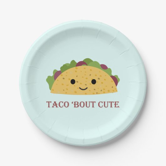 Taco Bout Cute Kawaii Taco Papieren Bordje (Voorkant)