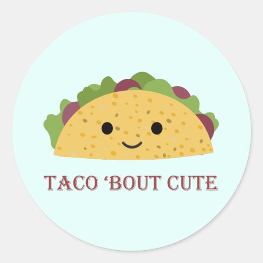 Taco Bout Cute Kawaii Taco Ronde Sticker (Voorkant)