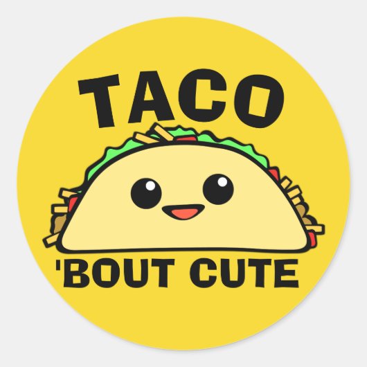 Taco Bout Cute Ronde Sticker (Voorkant)
