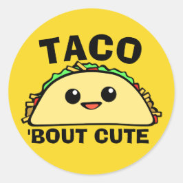 Taco Bout Cute Ronde Sticker