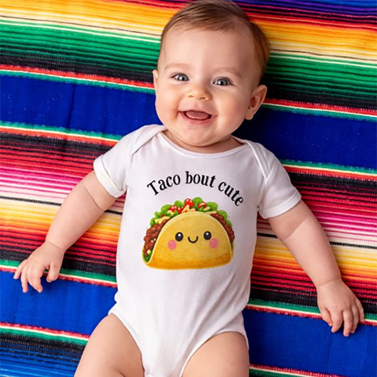 Taco bout cute - taco theme clothing for baby romper