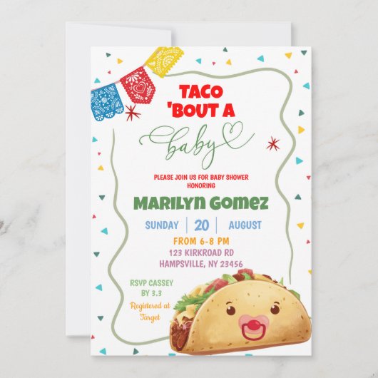 Taco Bout Een Baby Boy Mexicaans Fiesta Baby showe Kaart (Voorkant)