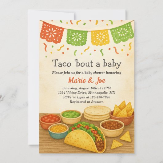 Taco Bout Een Baby Fiesta Baby shower Uitnodiging (Voorkant)