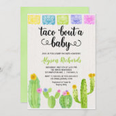 Taco bout een baby, Fiesta cactus baby shower Kaart (Voorkant / Achterkant)