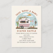 Taco Bout een Baby shower roze luzerne Raffle Informatiekaartje (Voorkant)