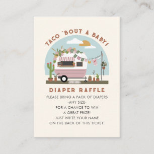 Taco Bout een Baby shower roze luzerne Raffle Informatiekaartje