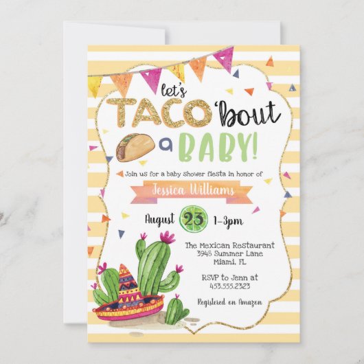 taco 'bout een Baby shower-uitnodiging Kaart (Voorkant)
