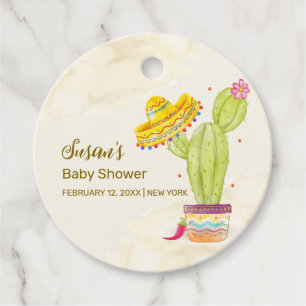 Taco 'Bout Een Baby Waterverf Cactus Baby shower Bedankjes Labels