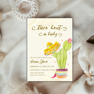 Taco 'Bout Een Baby Waterverf Cactus Baby shower Kaart