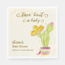 Taco 'Bout Een Baby Waterverf Cactus Baby shower