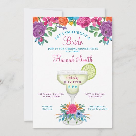 Taco Bout Een bruid Vrijgezellenfeest Fiesta Uitno Kaart (Voorkant)