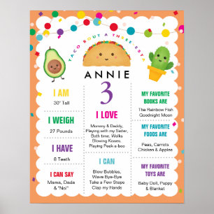 Taco Bout een driestuksgebaar van 3 jaar oud Poster