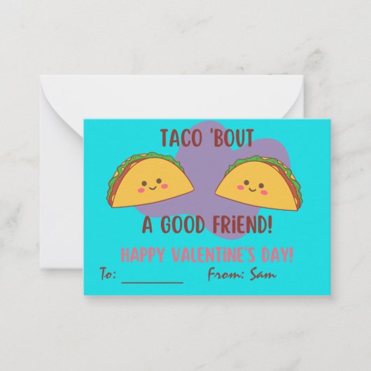 Taco 'Bout een goede vriend Valentijnsdag  Notitiekaartje (Voorkant)