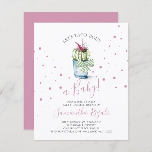 Taco-Bout een Meisje Baby shower (Voorkant / Achterkant)