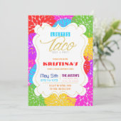 Taco Bout een partijthema Verkleurde Mexicaanse gi Kaart (Staand voorkant)