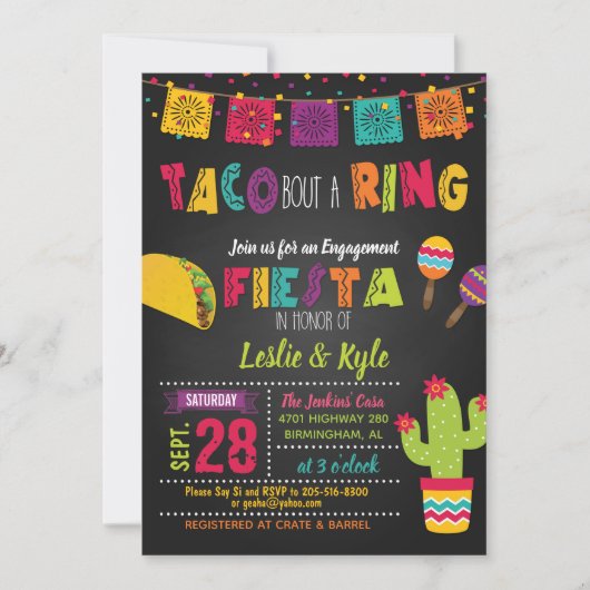 Taco Bout een Ring - Verlovingsfeest/ Koppel Showe Kaart (Voorkant)