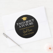 Taco Bout een Toekomst - Diploma naam Zwart Goud Ronde Sticker (Envelop)