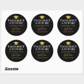 Taco Bout een Toekomst - Diploma naam Zwart Goud Ronde Sticker (Vel)