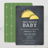 Taco Bout Fiesta Chalkboard Baby shower Kaart (Voorkant / Achterkant)