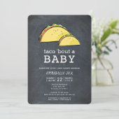 Taco Bout Fiesta Chalkboard Baby shower Kaart (Staand voorkant)