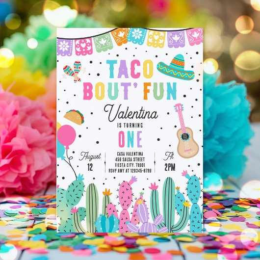 Taco Bout' Fun 1e Verjaardag Fiesta Mexicaanse Fee Kaart