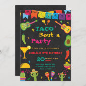 Taco Bout' Fun 4e Verjaardag Fiesta Mexicaanse Par Kaart (Voorkant / Achterkant)