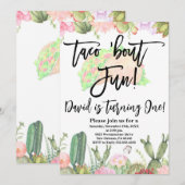 Taco ’Bout Fun, Taco ’Bout Fun Cactus Eerste Fiest Kaart (Voorkant / Achterkant)