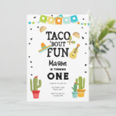 Taco Bout Fun Uno Fiesta Boy 1e verjaardag Kaart (Staand voorkant)