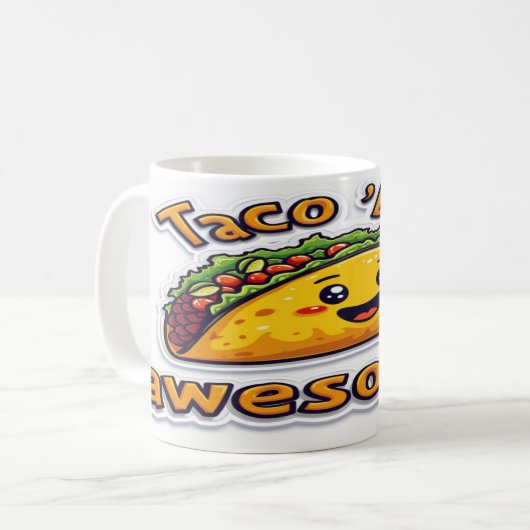 Taco 'Bout Geweldige - Fun Foodie Quote Design Koffiemok (Voorkant links)