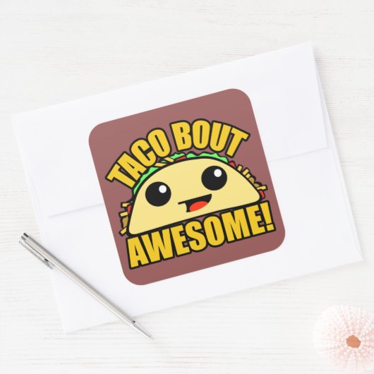 Taco Bout Geweldige Vierkante Sticker (Envelop)