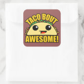 Taco Bout Geweldige Vierkante Sticker (Tas)