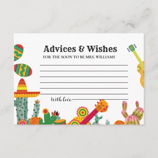 Taco Bout Love Adviezen & WIshes Vrijgezellenfeest Informatiekaartje (Voorkant)