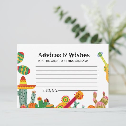 Taco Bout Love Adviezen & WIshes Vrijgezellenfeest Informatiekaartje (Staand voorkant)