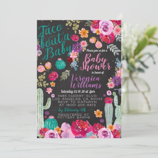 Taco Bout Love Baby shower Invitation Kaart (Staand voorkant)