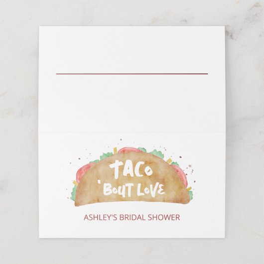 Taco 'Bout Love Bruiloft Bridal Shower Fiesta Plaatskaartje (Buitenkant ongevouwen)