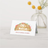 Taco 'Bout Love Bruiloft Bridal Shower Fiesta Plaatskaartje (Voorkant)