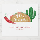 Taco 'Bout Love Bruiloft Feest Fiesta Persoonlijk Sparkling Wijnetiket (Enkel label)