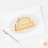 Taco 'Bout Love Bruiloftsborrel Ovale Sticker (Envelop)