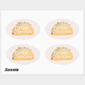 Taco 'Bout Love Bruiloftsborrel Ovale Sticker (Vel)