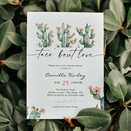 Taco 'Bout Love Cactus Bloem Bruiloftsborrel Kaart
