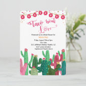 Taco 'bout Love Cactus Bruiloft Uitnodiging (Staand voorkant)