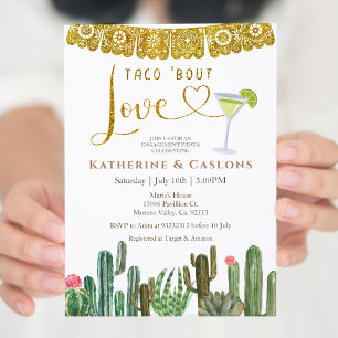 Taco Bout Love Cactus Fiesta Engagement Party Kaart